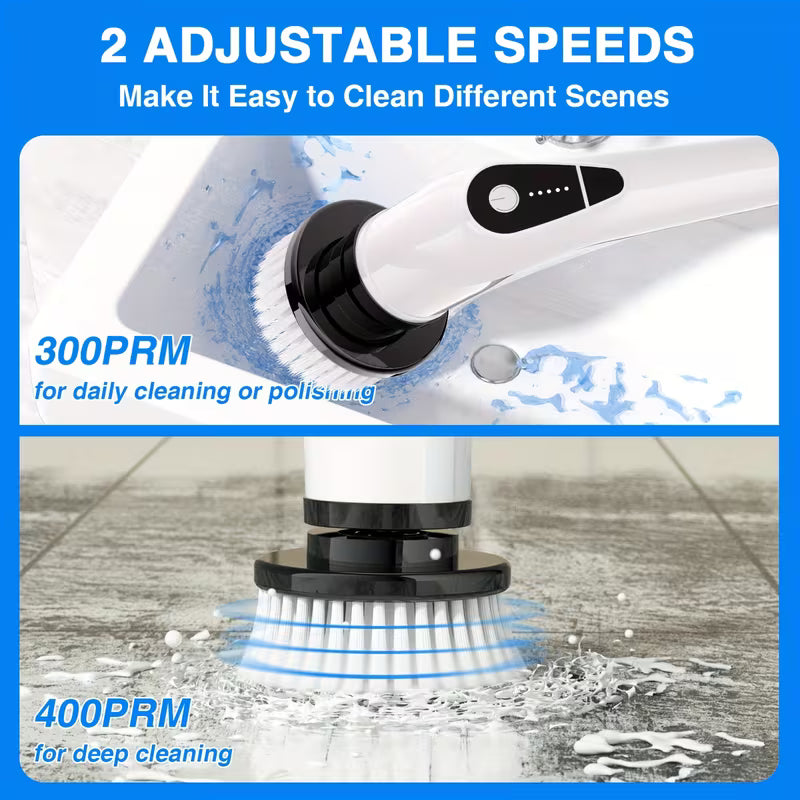 7-in-1 Cordless Electric Spin Scrubber – Extendable Cleaning Brush with 7 Brush Heads